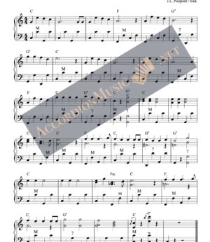 Jingle Bells - christmas song - accordion sheet music (easy)