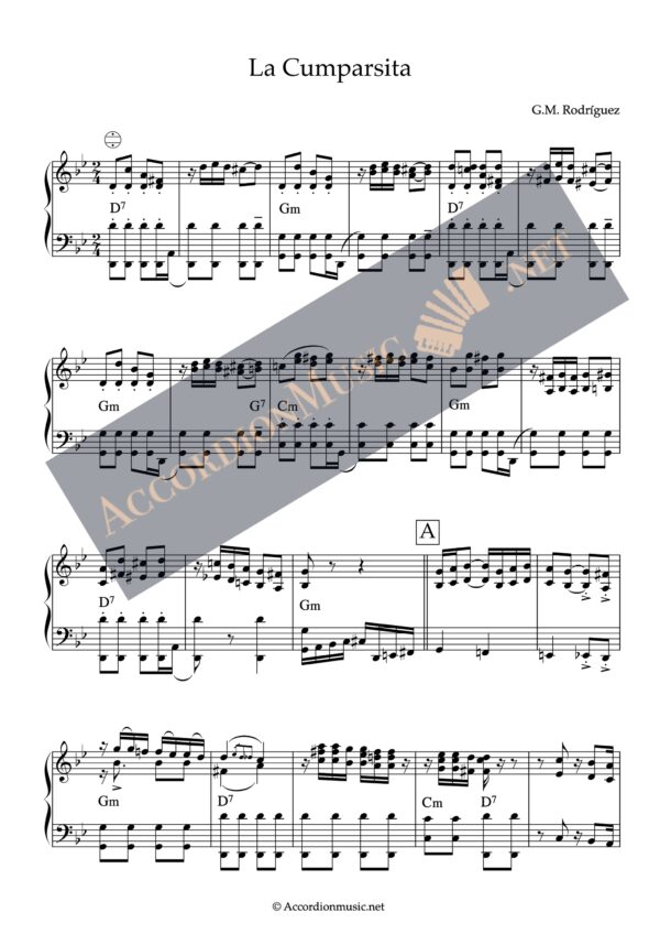 La Cumparsita – accordion sheet music