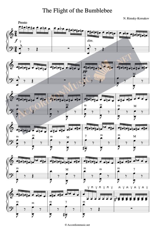 Rimsky-Korsakov: The Flight of the Bumblebee – accordion arrangement